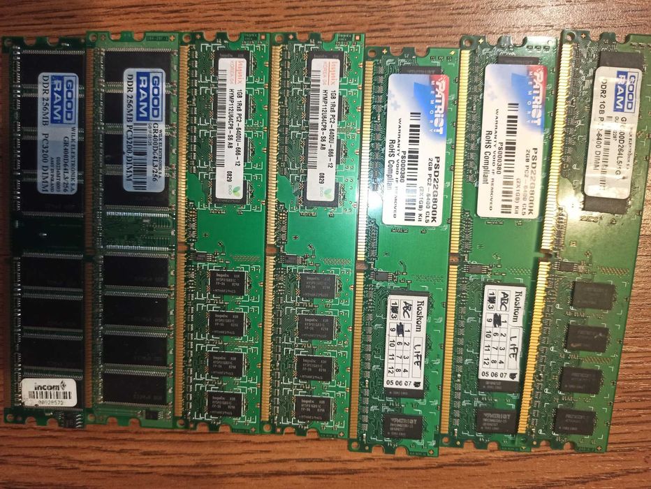 kości RAM  ddr ddr2 ddr1