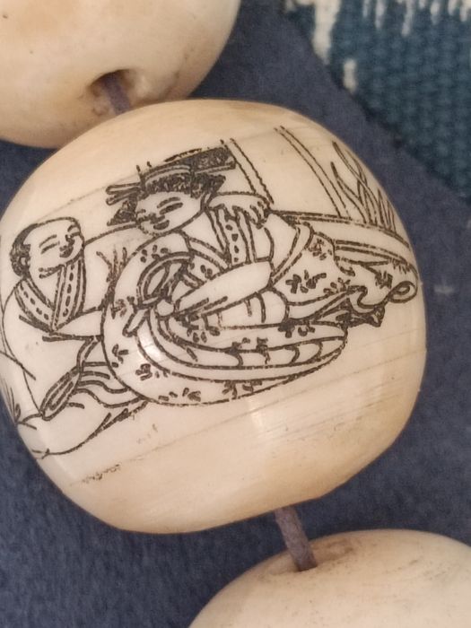 Бусы, четки старинные.Камасутра.Ручная роспись.Старый Китай.Вес 430 гр