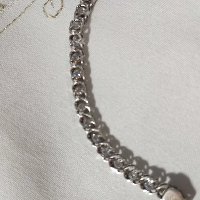 Гламурний браслет з срібла бісмарк з камінцями, 18,0 см.