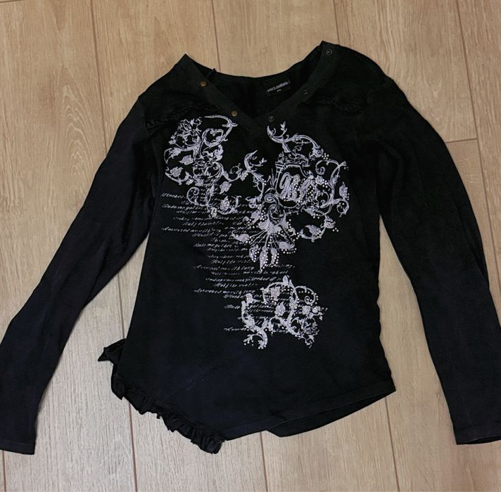 чорний лонгслів dolce & gabbana