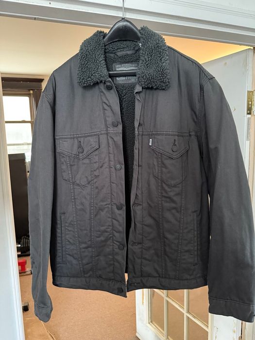 Черная Джинсовая Куртка Levi's® Premium  Type 3 Sherpa Trucker Berk B