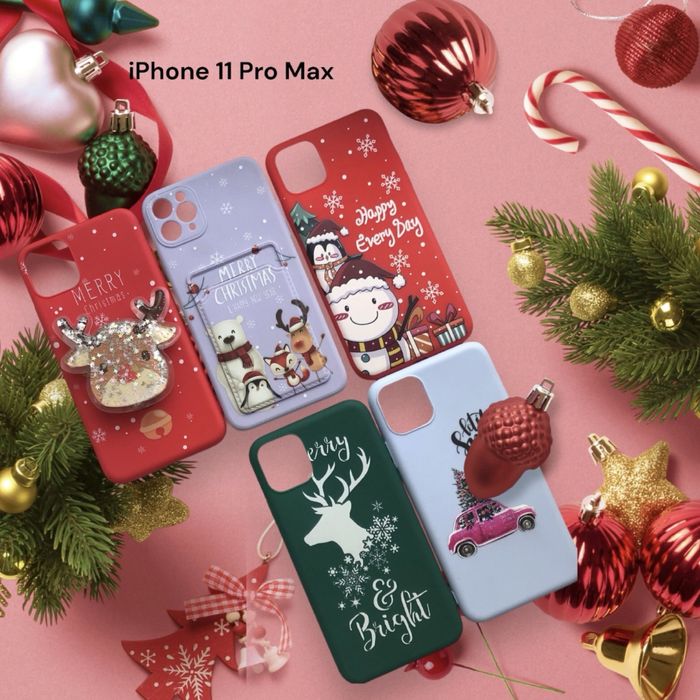 2 шт - 200 грн Новорічний силіконовий чохол для iphone на айфон