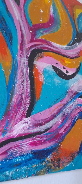 Quadro Pintura Abstrata em Tela 40x50cm