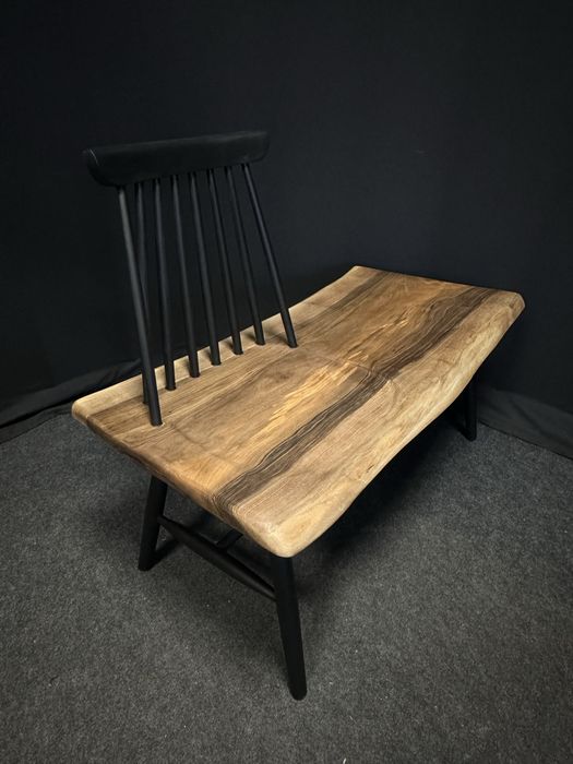 Ławka drewniana orzech włoski Grabiński PRL