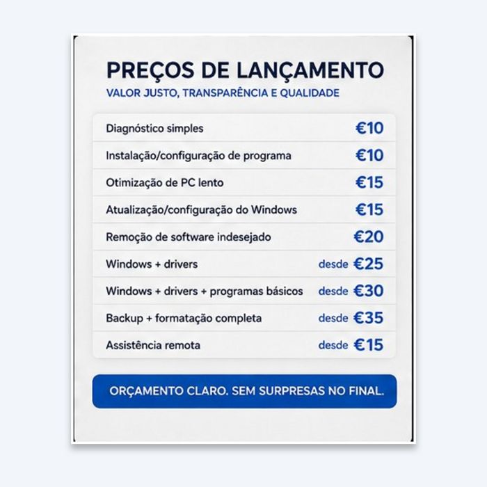 Assistência Informática | Windows, Formatação e Otimização desde €10