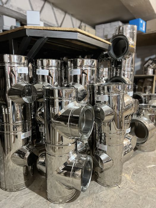 ЗНИЖКА Димохід нержавійка версія-люкс,труби,трійники,весь асортимент