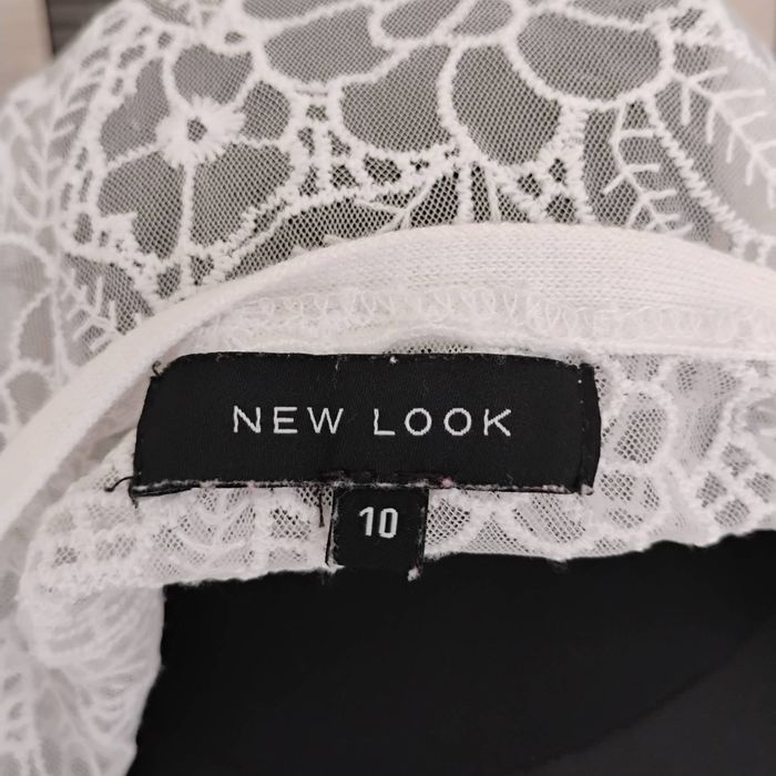 Biały sweterek z koronkowymi wstawkami New Look r. 36 38 40