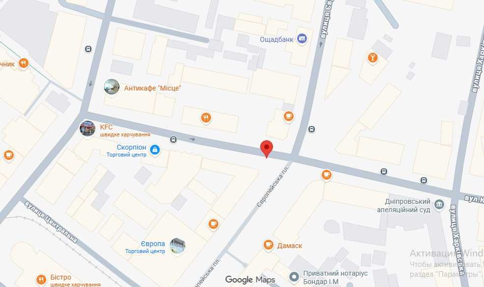 МАФ, павільйон в центрі на європейській площі