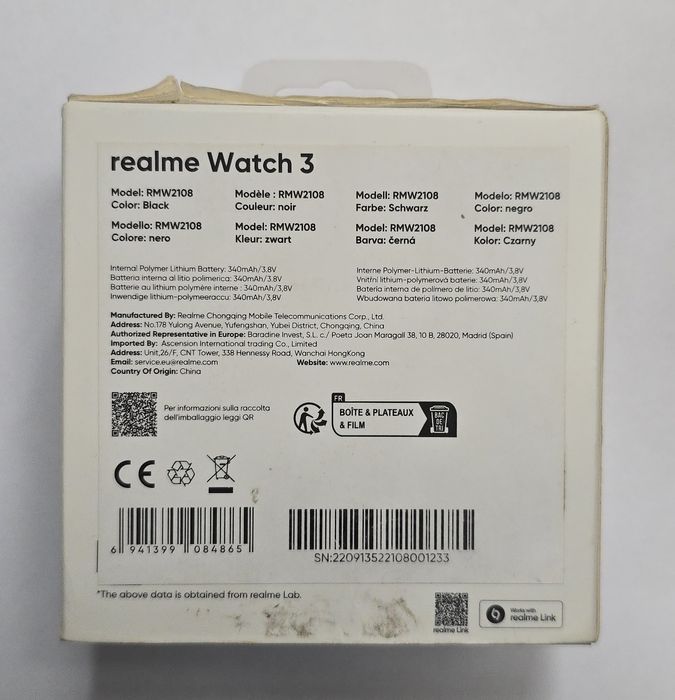 Smartwatch Realme Watch 3