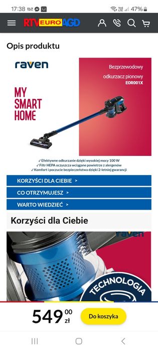 Sprzedam odkurzacz raven