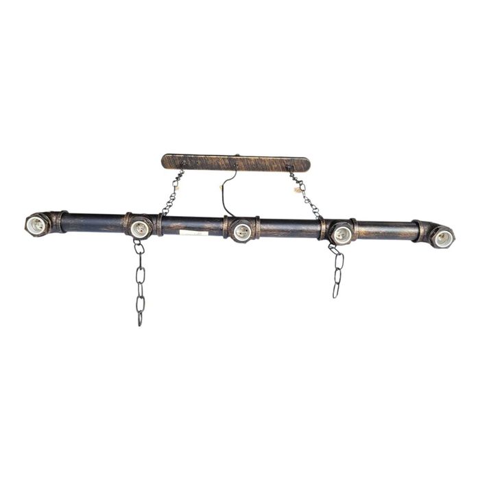 Candeeiro Suspenso Industrial Tubo 5 Focos GU10 – Estilo Vintage Pipe