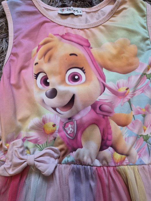 Tiulowa sukienka kolorowa psi patrol SKY r.116