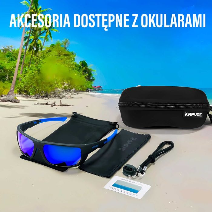 OKULARY PRZECIWSŁONECZNE. Polaryzacyjne. Dark Blue/Black. Sportowe