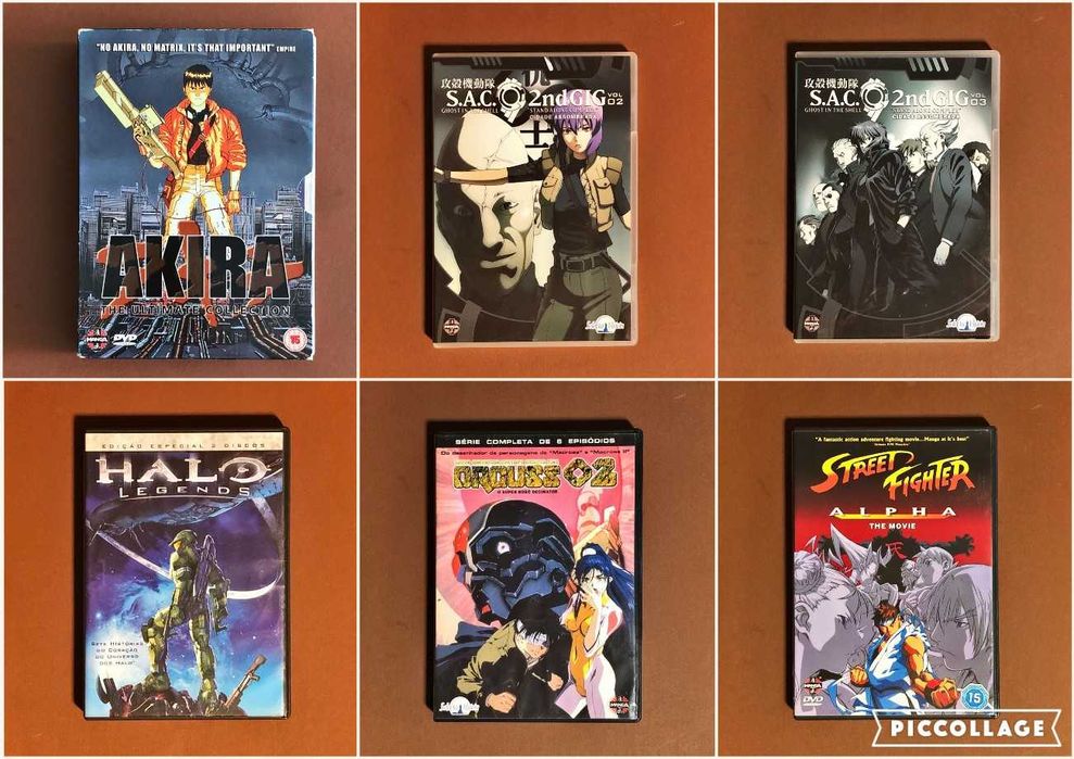 FILME DVD Anime Akira Ghost in the Shell Halo Orguss Street Fighter