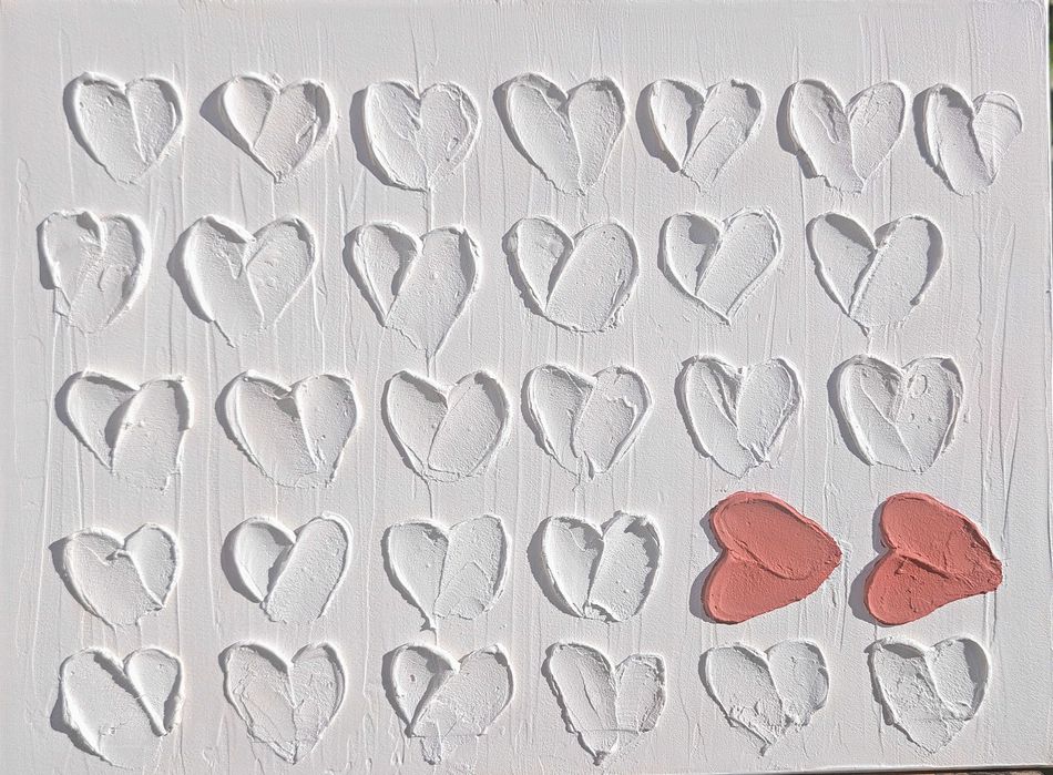 Quadro Corações Texturizados 30x40cm (S. Valentim)