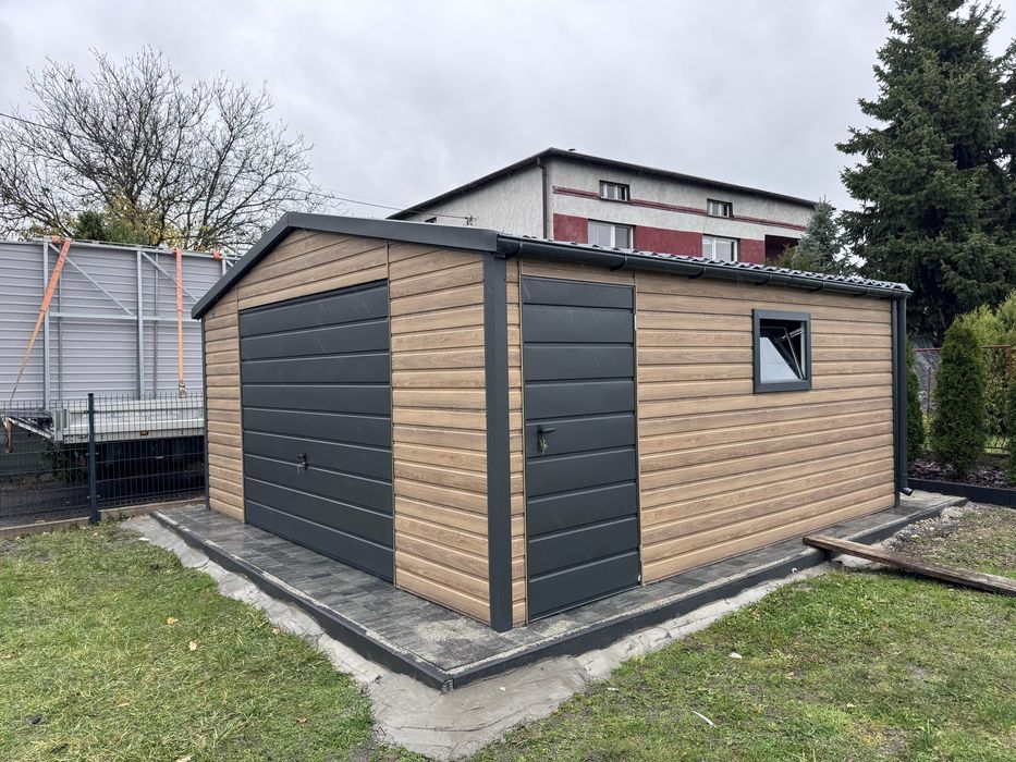 Garaż blaszany drewnopodobny 4x5 5x5 6x5 6x6 7x6 8x6 9x6