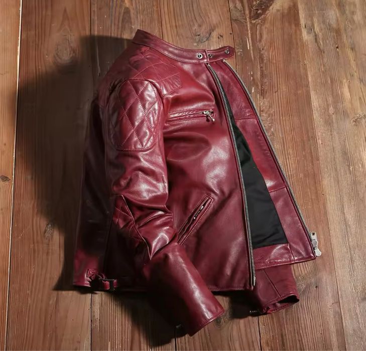 Kurtka skórzana ramoneska bikerka męska skóra naturalna moto jacket