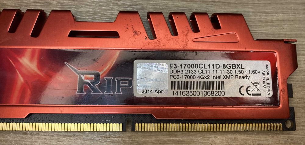 Pamięć RAM G.SKILL RipjawsX DDR3 8GB 2133MHz CL11 F3-17000CL11D-8GBXL