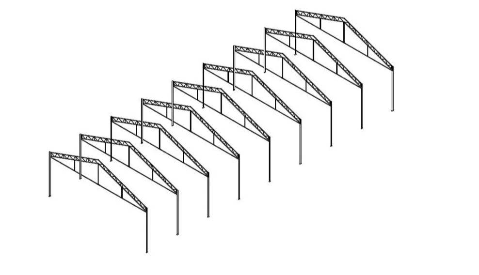 Konstrukcja hali dwuspadowa 9.45 x 30m