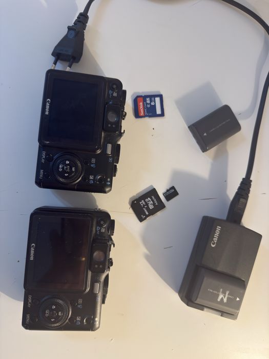 ZESTAW 2x Canon PowerShot G7 + Ładowarka, 2x Bateria i 2x Karta SD –