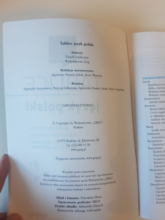 Tablice język polski - GREG