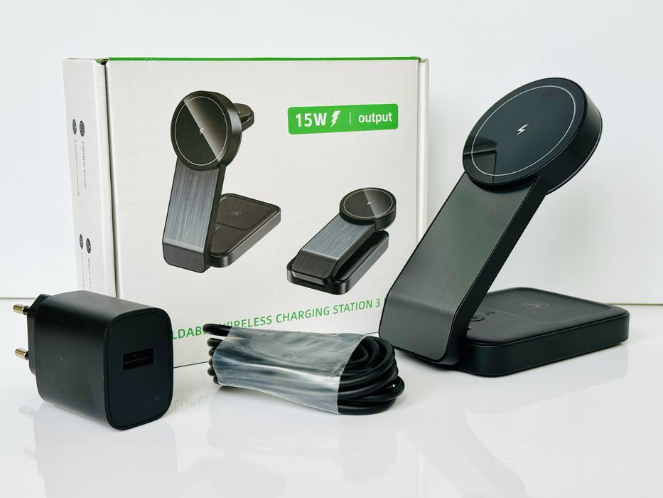 Магнітна бездротова зарядка зарядний пристрій адаптер станція