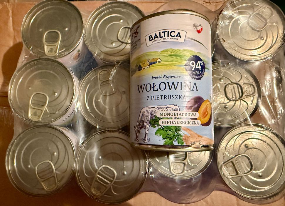 Karma monobiałkowa mokra Baltica wołowina z pietruszką 12x400g