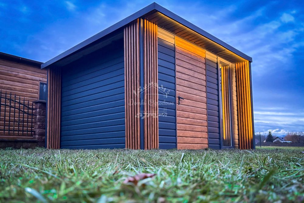 Domek ogrodowy PREMIUM 3x3m Drewnopodobny  dach spad w tył  ID902