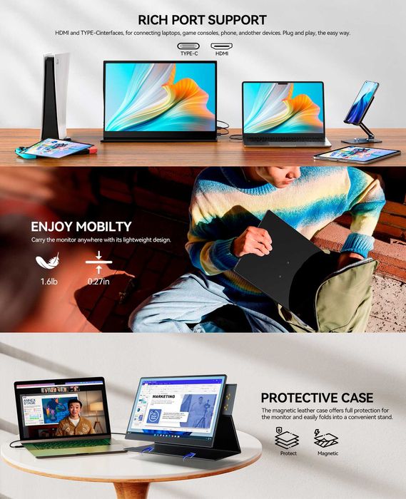 Портативний монітор UPERFECT UColor O2 16'' 3K OLED 120Hz USB-C