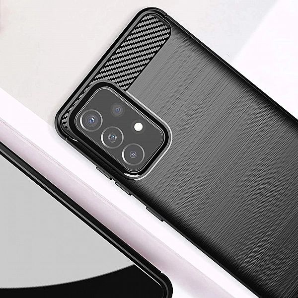 Carbon Case elastyczne etui pokrowiec Samsung Galaxy A72/4G czarny