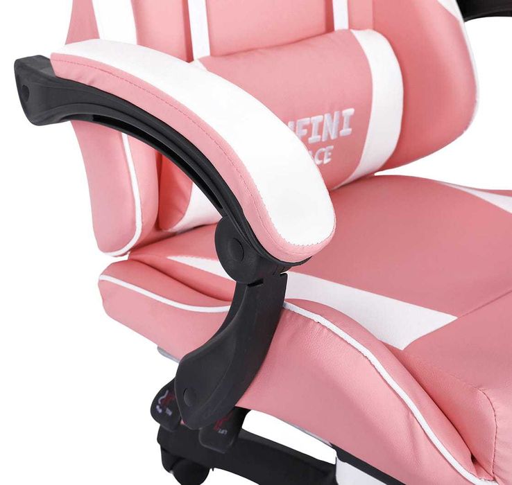 Fotel Gamingowy z podnóżkiem INFINI ESPACE Pink
