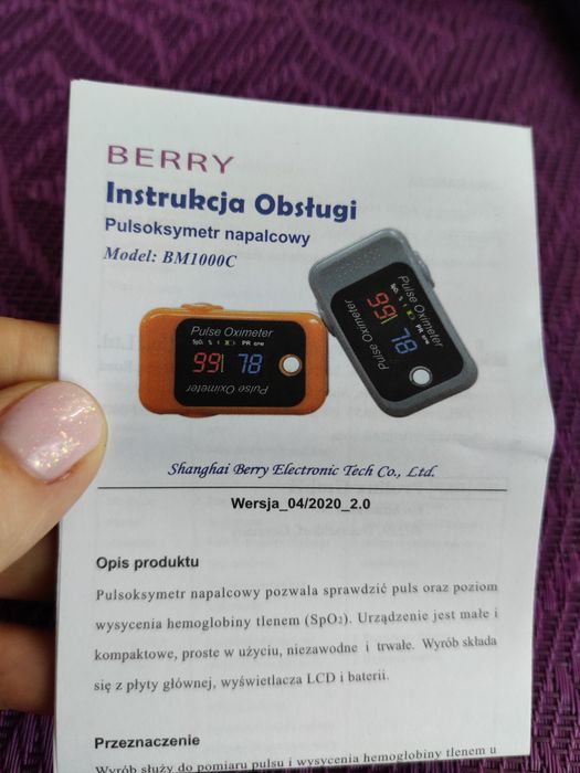 Pulsoksymetr napalcowy Berry