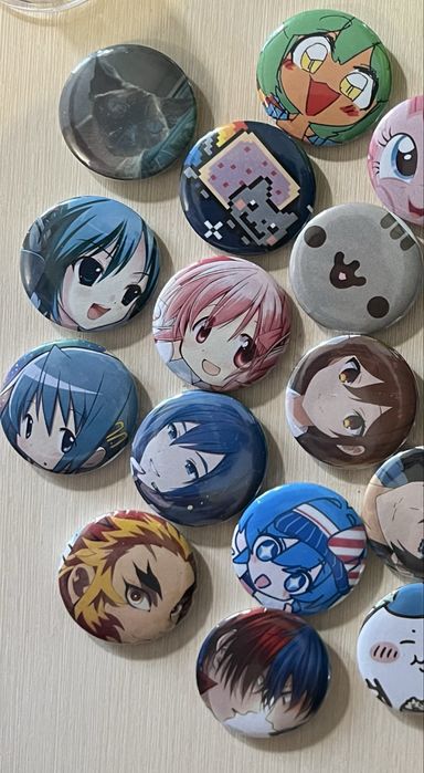 Значки 44 мм, аніме, коти , лого