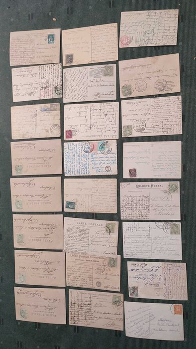 Lote 96 Postais Portugueses Circulados e selados - Inicio Séc. XX