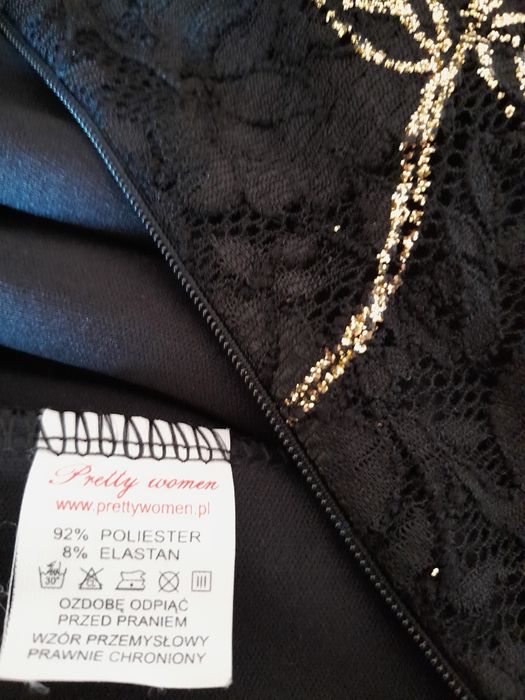 Suknia długa czarno-zlota r.36"Pretty Women"