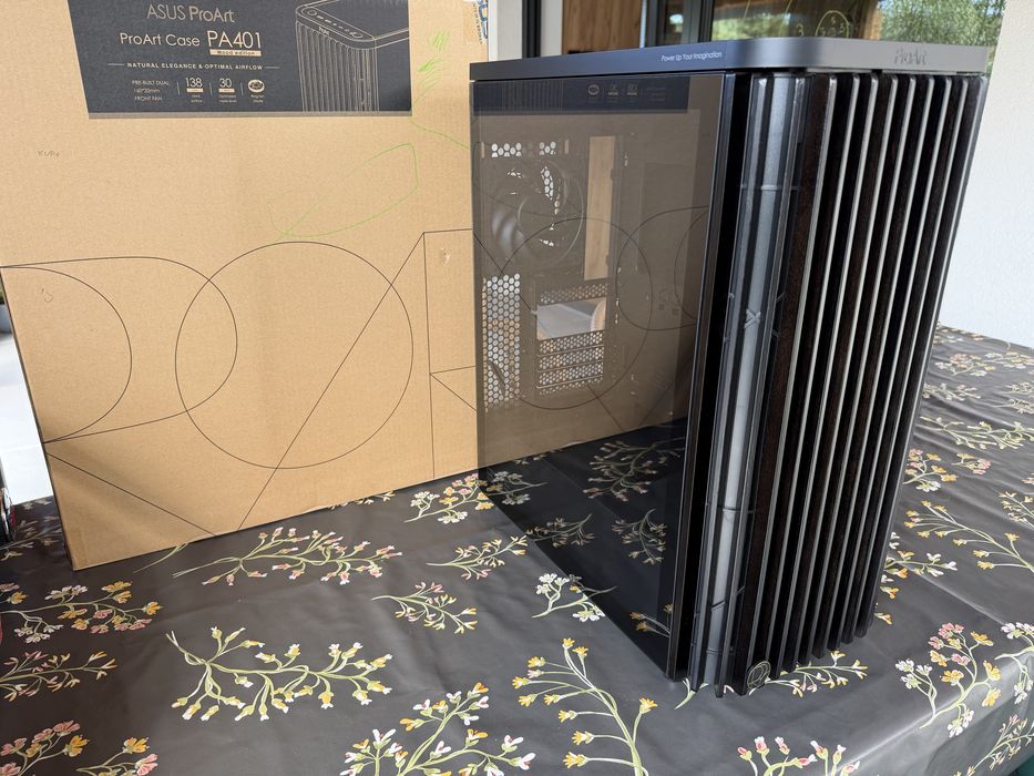 Obudowa ASUS ProArt PA401 Wood Edition TG Midi Tower 3 wentylatory Czarna