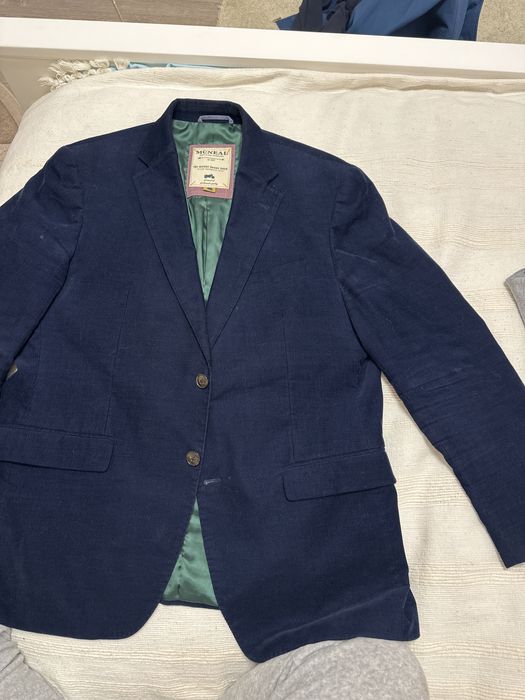 Чоловічий піджак,вільветовий синій.