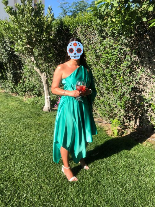 Vestido de Festa/Cerimónia Verde Água