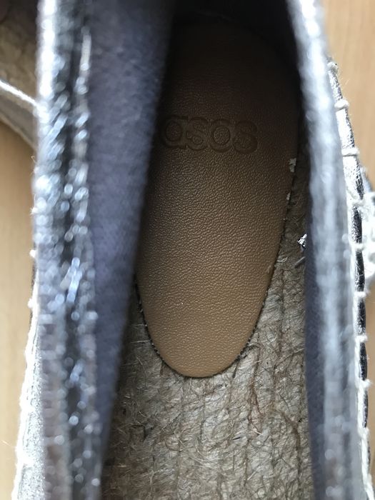 Nowe! Srebrne błyszczące espadryle Asos rozm. 38