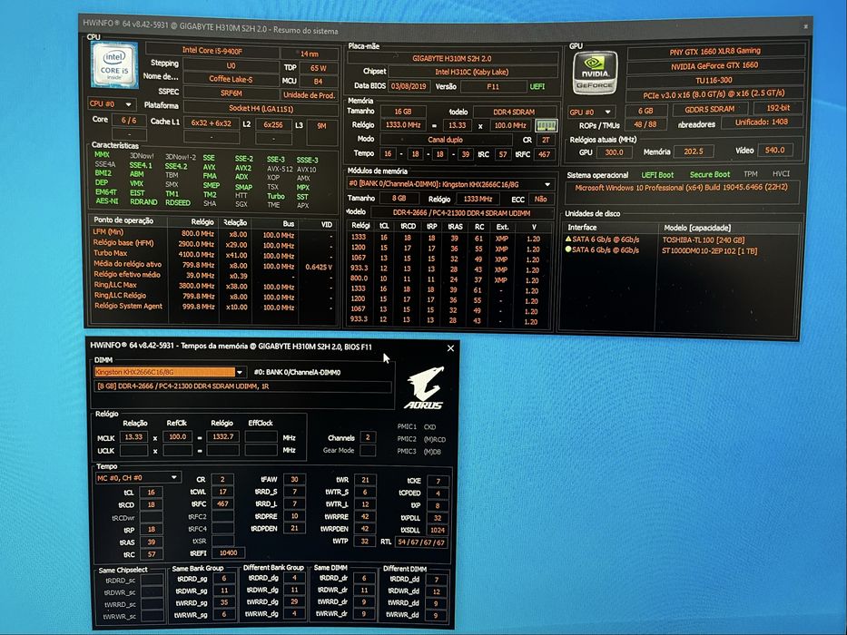 PC Gaming i5 9400F | GTX 1660 6GB | 16GB RAM | SSD | Win 10 Pro