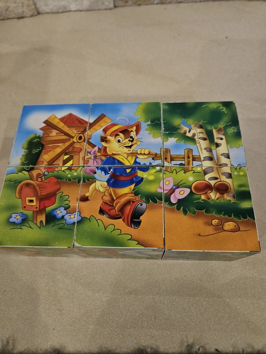 Drewniane klocki z 6 obrazkami