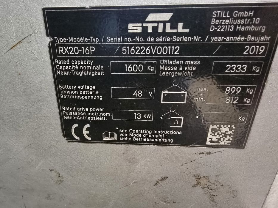 Still Rx 20-16p pełna kabina triplex gwarancja