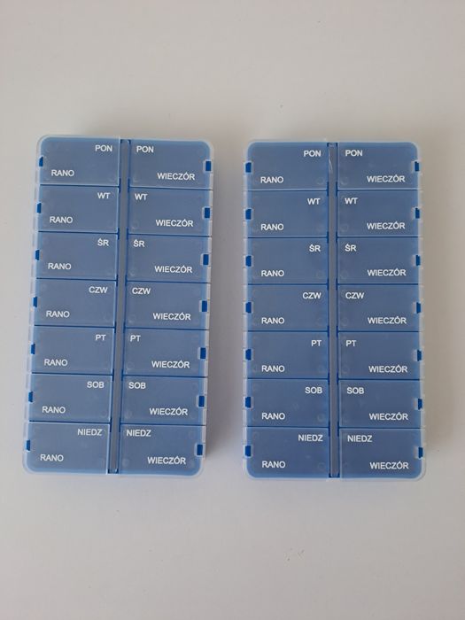 Zestaw kasetek  na leki 7 dni Rano/Wieczór –  2 sztuki 20zł