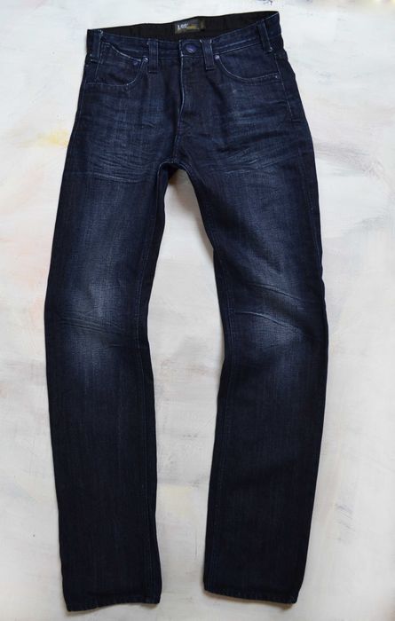 jeansowe spodnie Lee Proste granatowe S/M jeansy