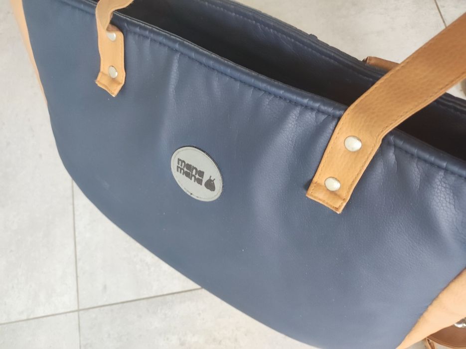 Mana Mana aktówka duża navy blue camel do wózka zaczepy