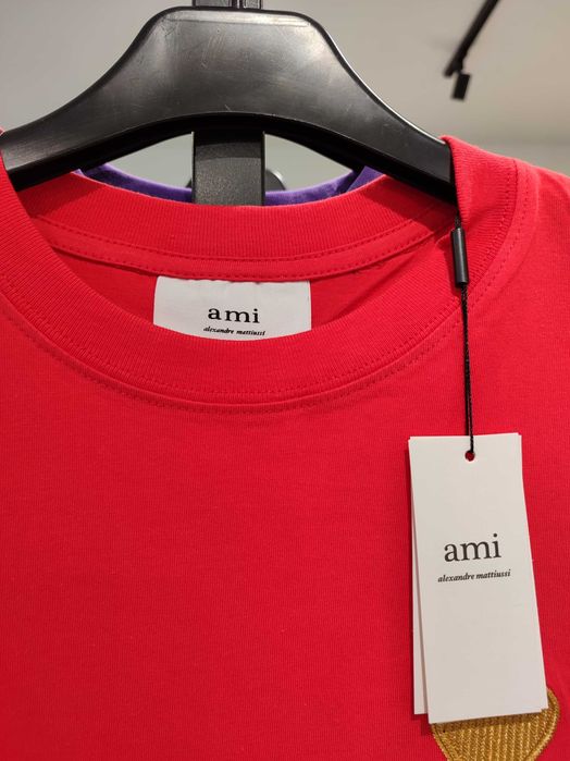 Футболка AMI Paris Ami de Coeur Lurex T-Shirt Red