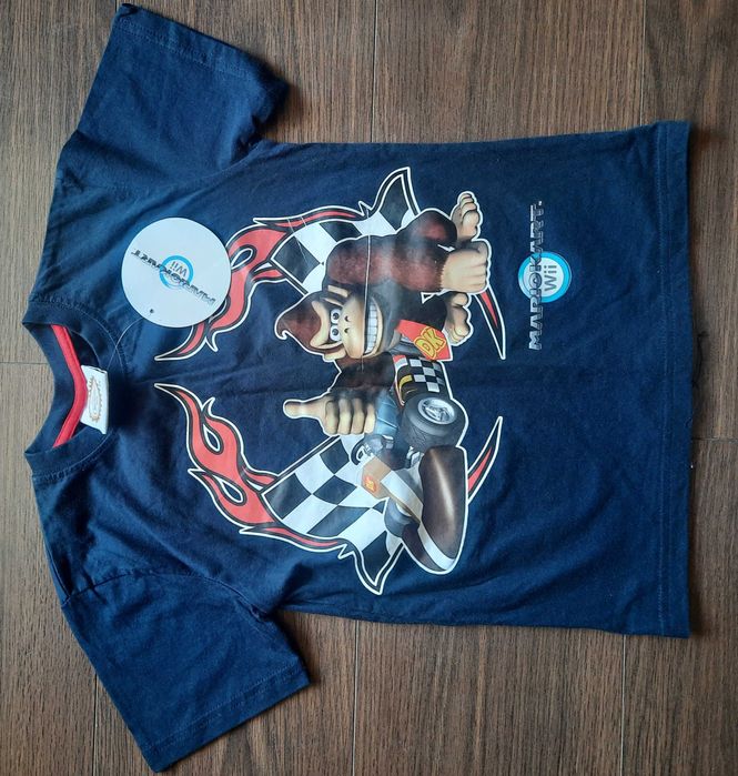 Новая черная футболка с игрой Mario, 100% котон, мальчику 6-7 /116-122