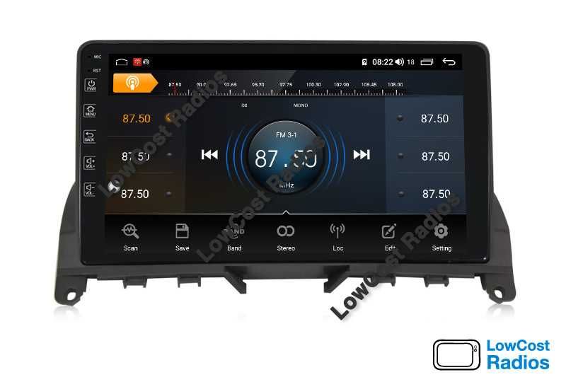 Auto Rádio GPS ANDROID Mercedes Benz Class C W204 - Wifi BT + CANBUS | CARPLAY • ANDROID AUTO