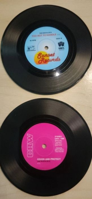 Conjunto de 6 Bases Discos  Vinil para  Copos429814010485166081