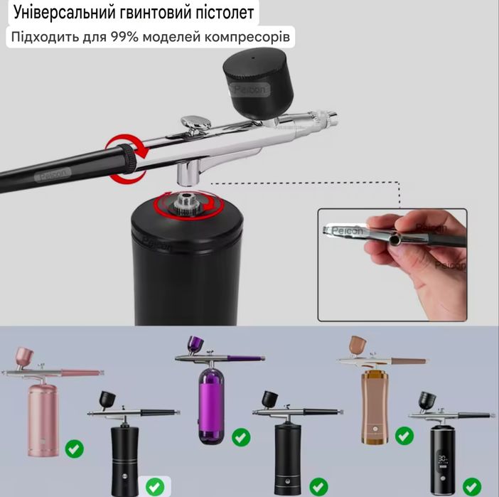 Аерограф розпилювач для фарбування портативний аерограф 0.3 мм